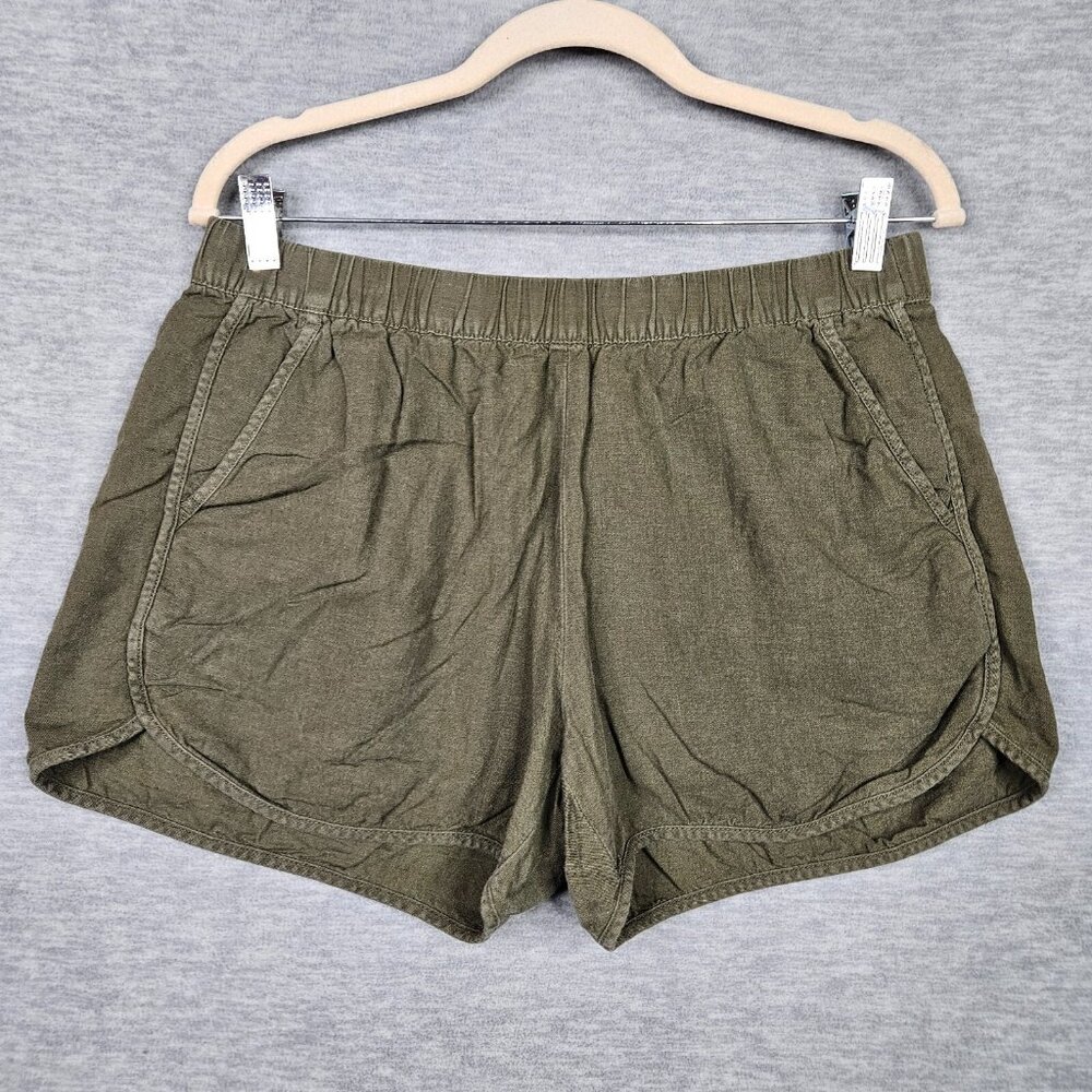 Madewell Women's Army Green Pull-on Pockets Casual Shorts Size M